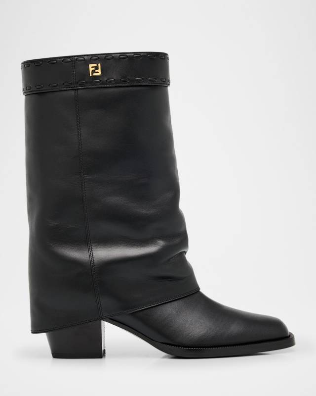 55mm Minerva Leather Trompe L'oeil Pant Booties